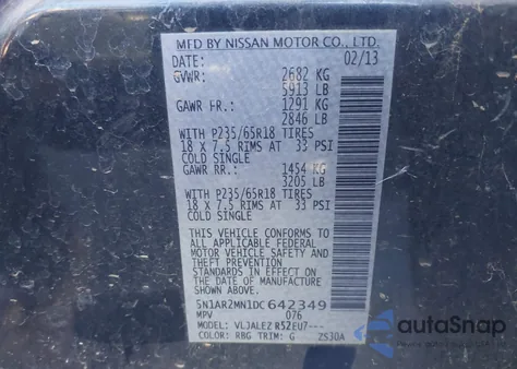 2013 Nissan Pathfinder Sv from USA, damaged, VIN 5N1AR2MN1DC642349